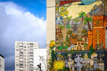 Mr Poes et Jo Ber - L'épopée de Gilgamesh - La création d'Enkidu - Rue Jules Michelet - Colombes (92)