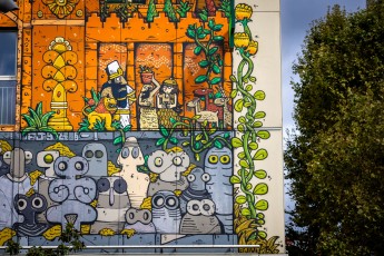 Mr Poes et Jo Ber - L'épopée de Gilgamesh - La création d'Enkidu - Rue Jules Michelet - Colombes (92)