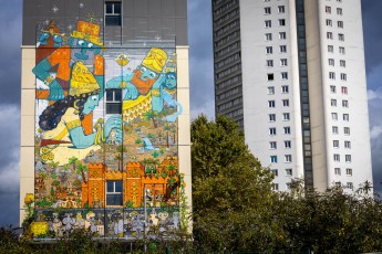 Mr Poes et Jo Ber - L'épopée de Gilgamesh - La création d'Enkidu - Rue Jules Michelet - Colombes (92)