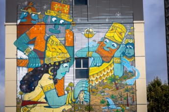 Mr Poes et Jo Ber - L'épopée de Gilgamesh - La création d'Enkidu - Rue Jules Michelet - Colombes (92)