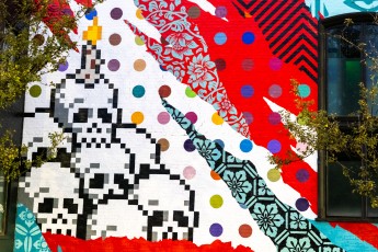 Invader, Shepard Fairey & Damien Hirst - Bethnal Green road - Shoreditch - Londres - Octobre 2025