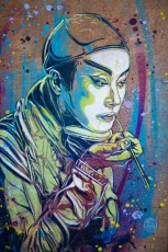 Exposition de C215 à la Galerie Itinérrance (Paris 13è) à l'occasion de la sortie du livre Community Service (Critères éditions).