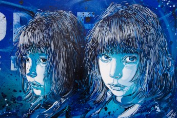 Exposition de C215 à la Galerie Itinérrance (Paris 13è) à l'occasion de la sortie du livre Community Service (Critères éditions).