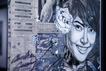 Exposition de C215 à la Galerie Itinérrance (Paris 13è) à l'occasion de la sortie du livre Community Service (Critères éditions).