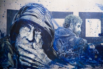 Exposition de C215 à la Galerie Itinérrance (Paris 13è) à l'occasion de la sortie du livre Community Service (Critères éditions).