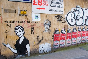 Shh!, C215 et MBW - Leake Street pour le London Cans Festival - Juin 2008