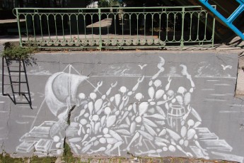 Jérôme Mesnager - Le radeau de la Méduse - Canal Saint Martin 10è - Septembre 2006