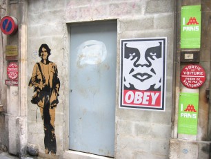 Obey et Blek le Rat - Rue Béranger 03è - Avril 2005