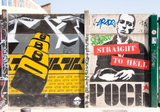 Yz et Poch sur une palissade - Rue Jules Vallès - Saint Ouen - Septembre 2006